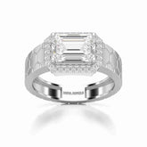 3.23 CT Emerald Cut Lab Diamond Men's Ring